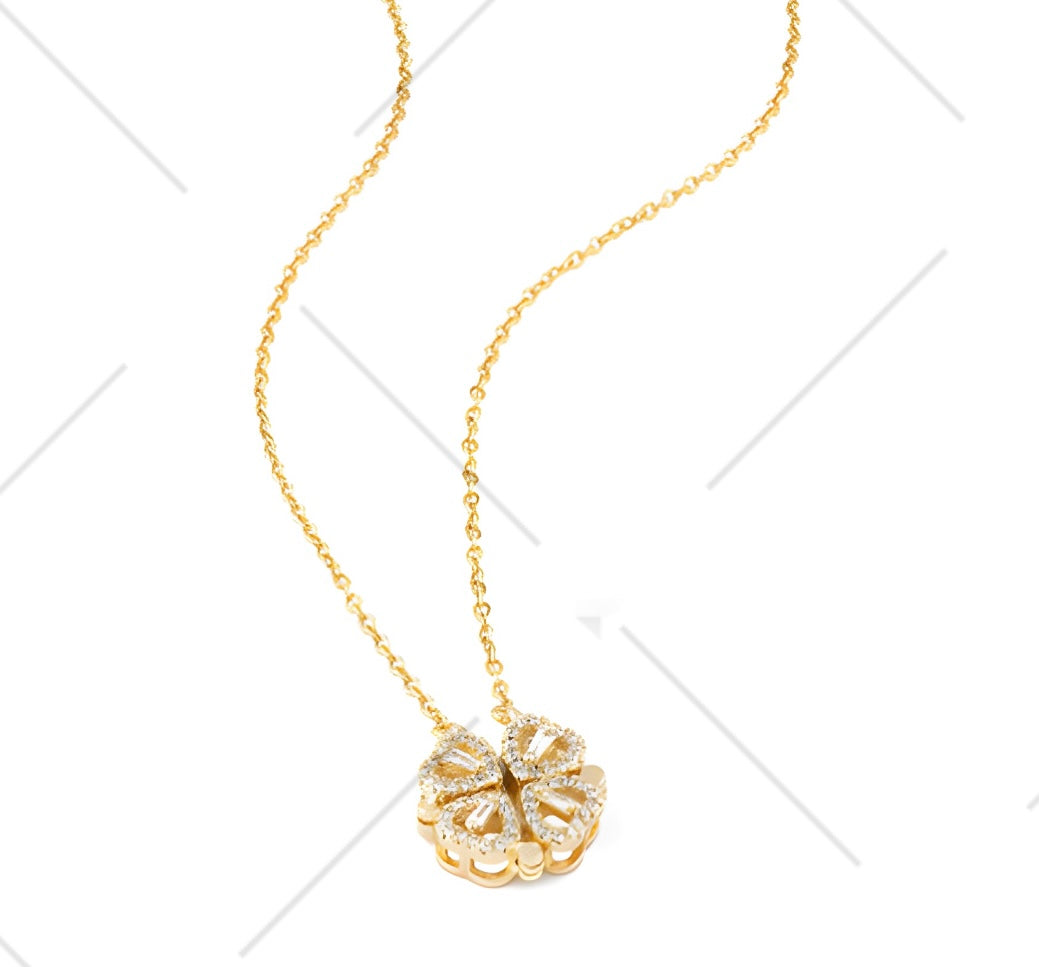 collier trefle crystal